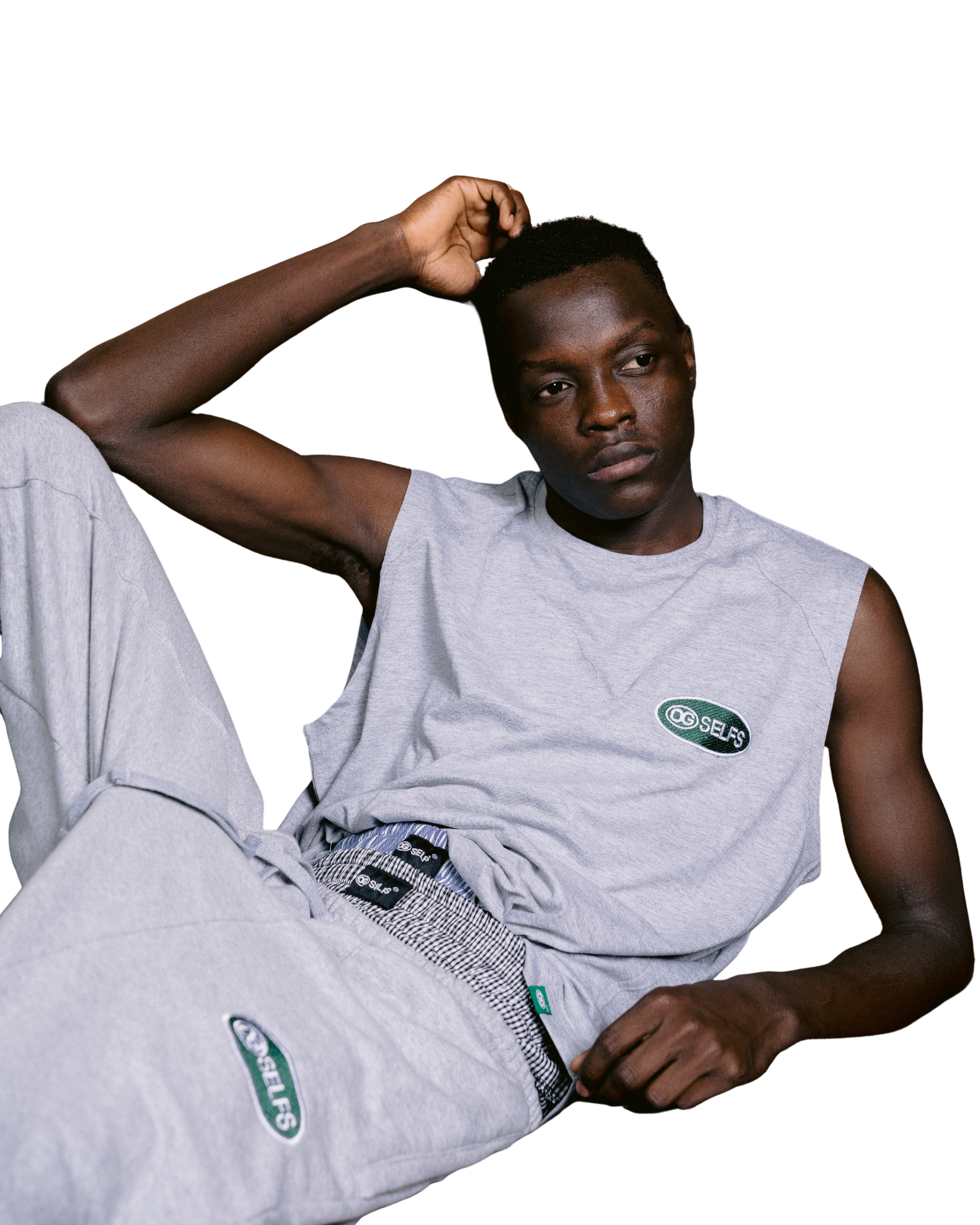 Sleeveless logo embroidered top