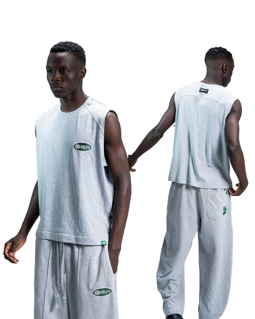 Sleeveless logo embroidered top