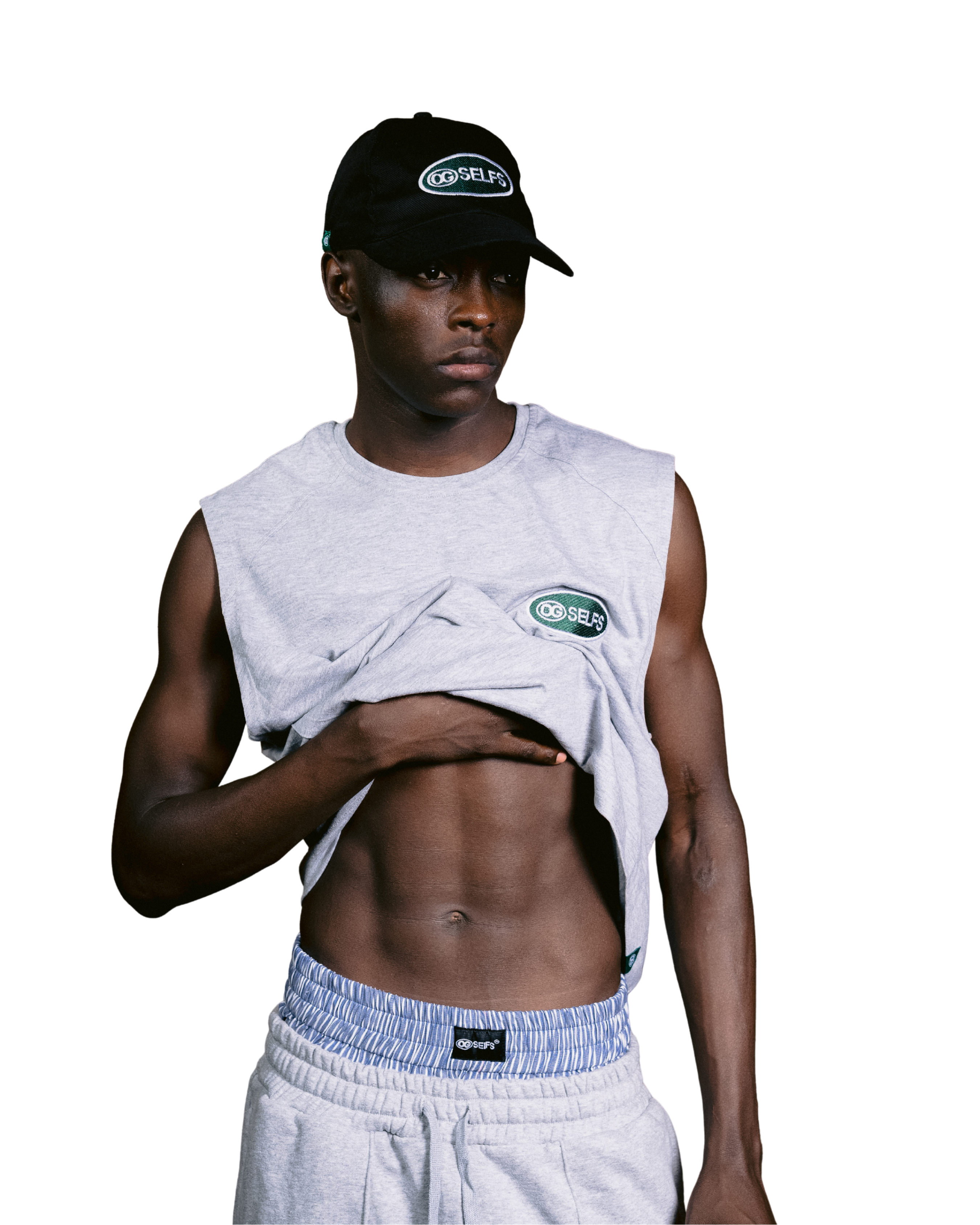 Sleeveless logo embroidered top